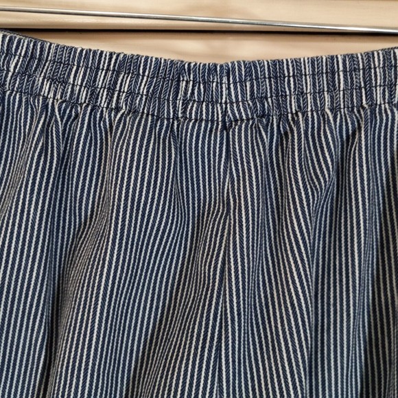 Alfred Dunner Pants Size 18 Blue Pull On Straight Leg Pockets Pin Stripe Cropped - Picture 12 of 12